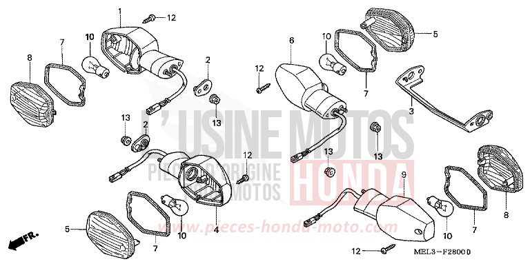 CLIGNOTANT (CBR1000RR4/5) von CBR1000RR "Fireblade" WINNING RED (R258BB) von 2004